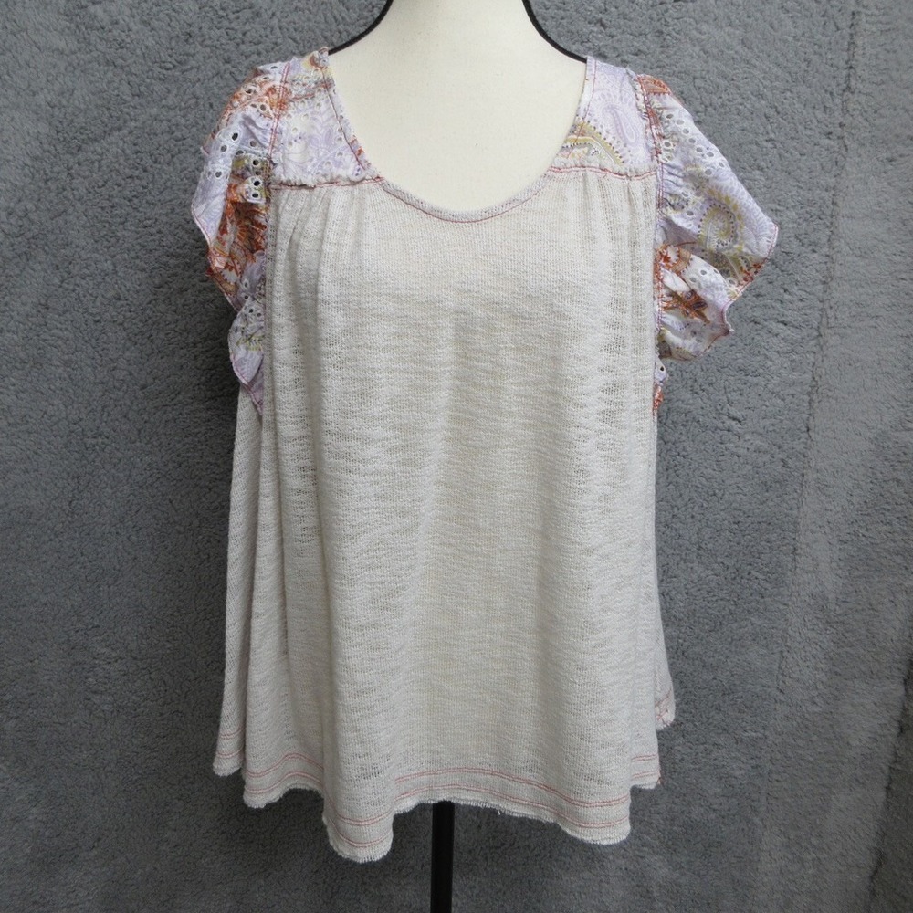 Cottagecore Shirt Womens M Grey‎ Rufffled Fairycore Fairy Earthy Ethereal Whimsy
